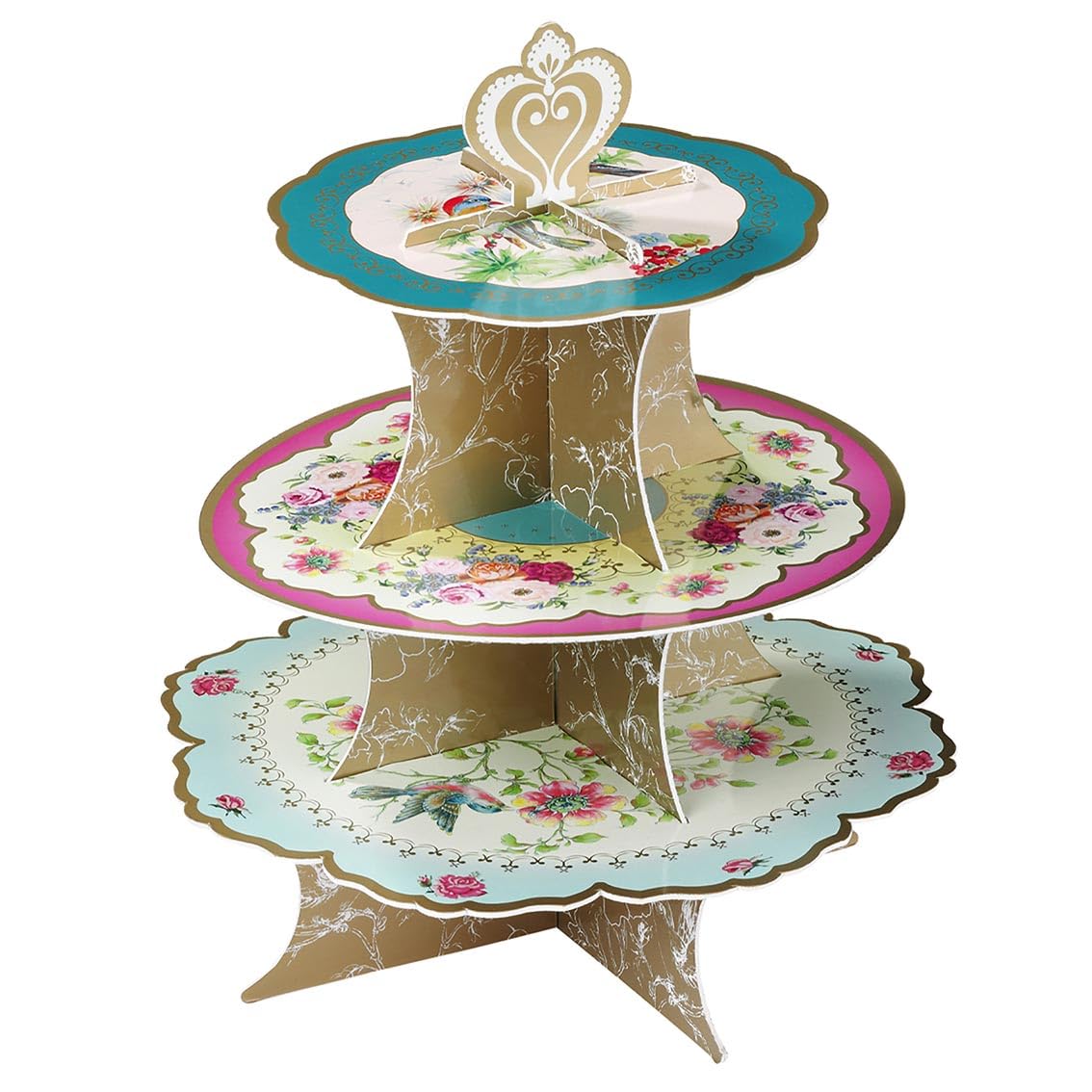 Talking Tables Afternoon Tea Cake Stand Floral Party Decorations | Truly Scrumptious |Card, 3-Tier, Anniversary, Birthday, Baby