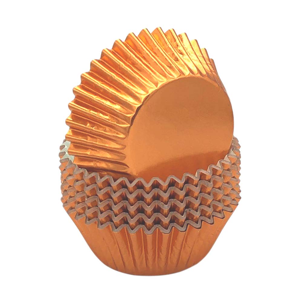 Huaswan Warm Orange Foil Cupcake Liners Standard Baking Cups For Party, Birthday And More, 120-Count