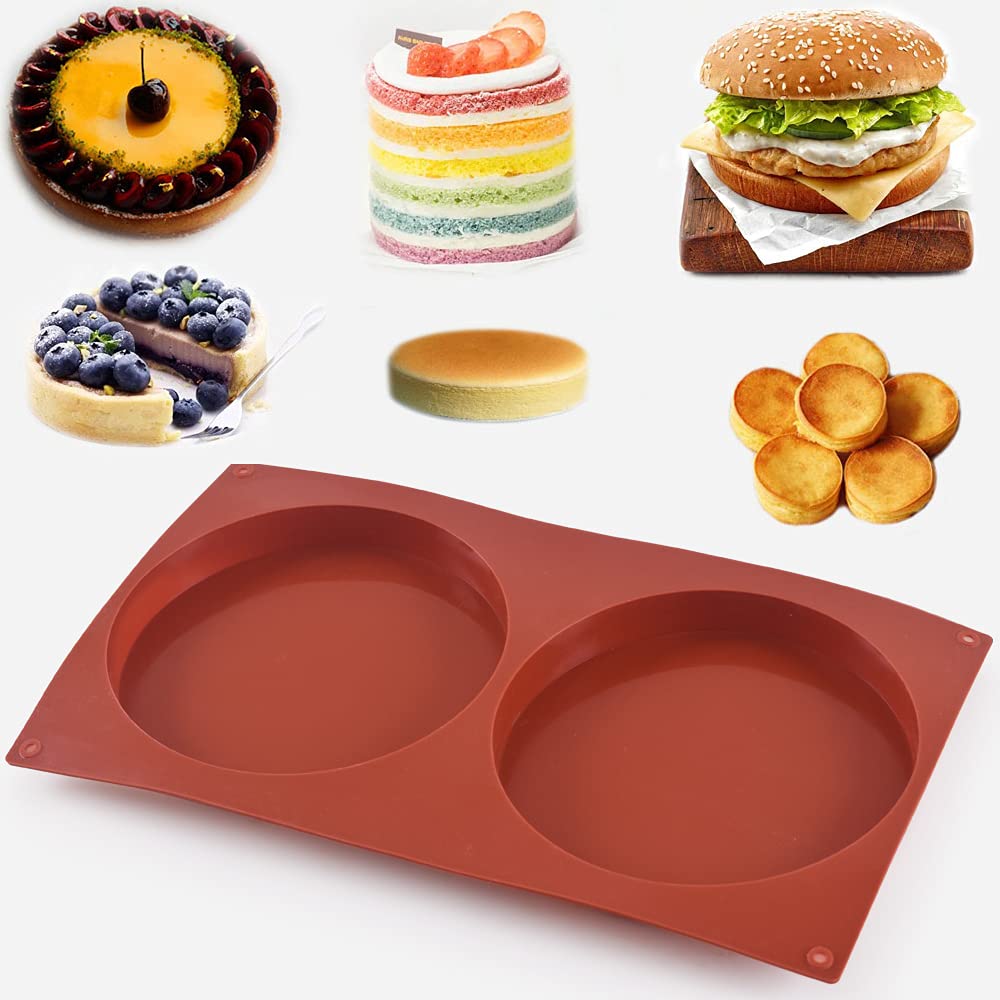 Ionegg Round Cake Pans, 5.4 Inches Silicone Molds For Baking, Nonstick & Quick Release Baking Pans For Layer Cakes, Cheese Cakes