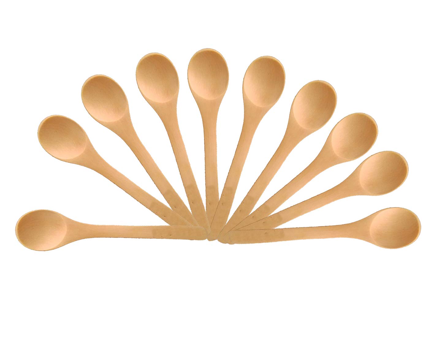 Foyara Small Wooden Salt Spoon Solid Wood Condiments Spoon Handmade Honey Teaspoon 5 Inch - Set Of 10