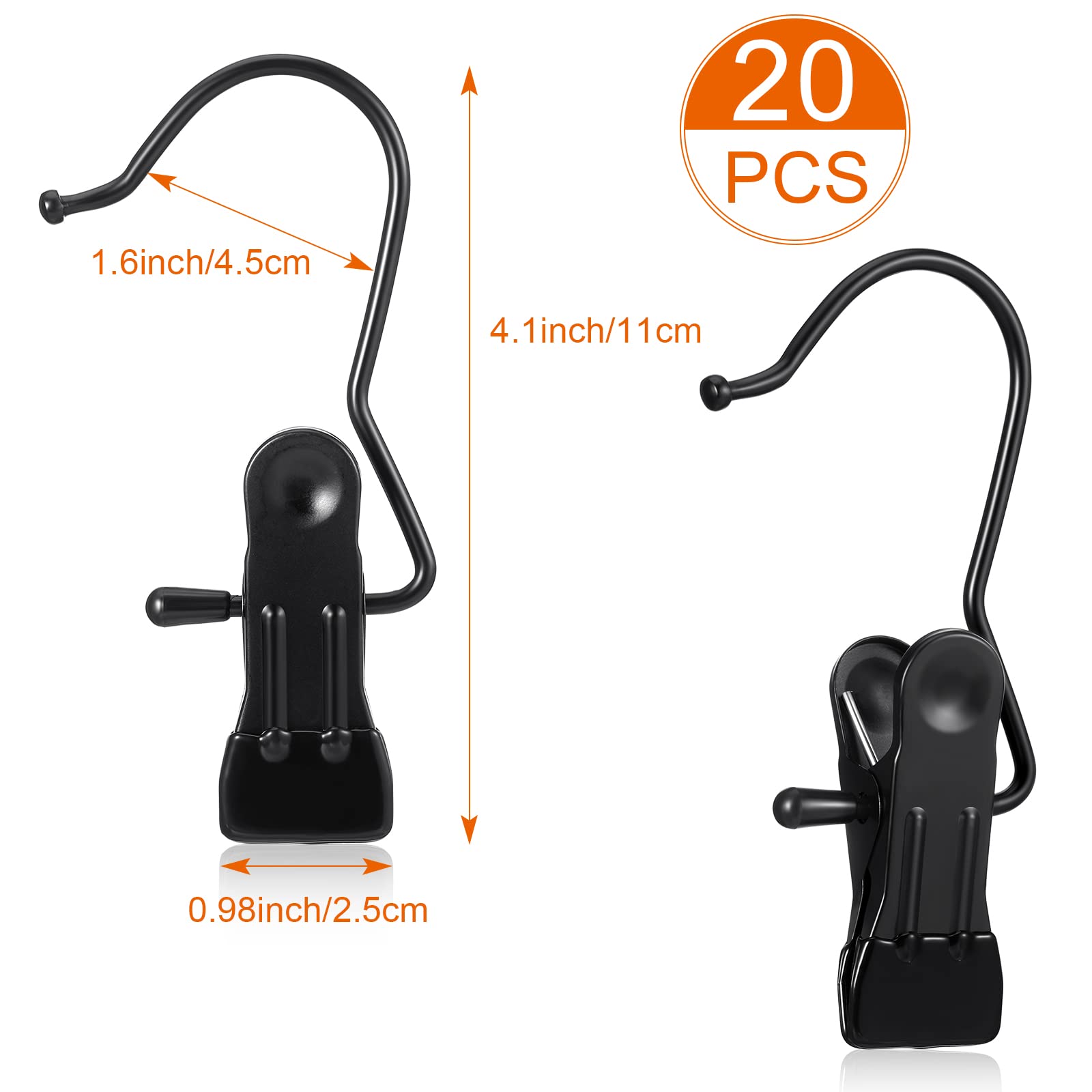 Hotop Boot Hanger For Closet, Laundry Hooks With Clips, Boot Holder, Hanging Clips, Portable Multifunctional Hangers Single Clip