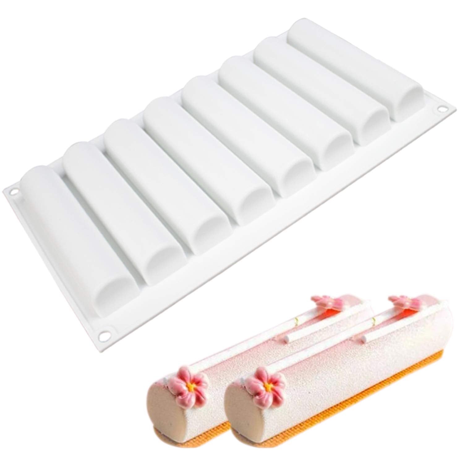 OCPO KITCHEN Cylindrical Silicone Mold for Baking Mousse Cake, 3D Silicone Baking Molds for Cakes, French Dessert, Pastry Chocol