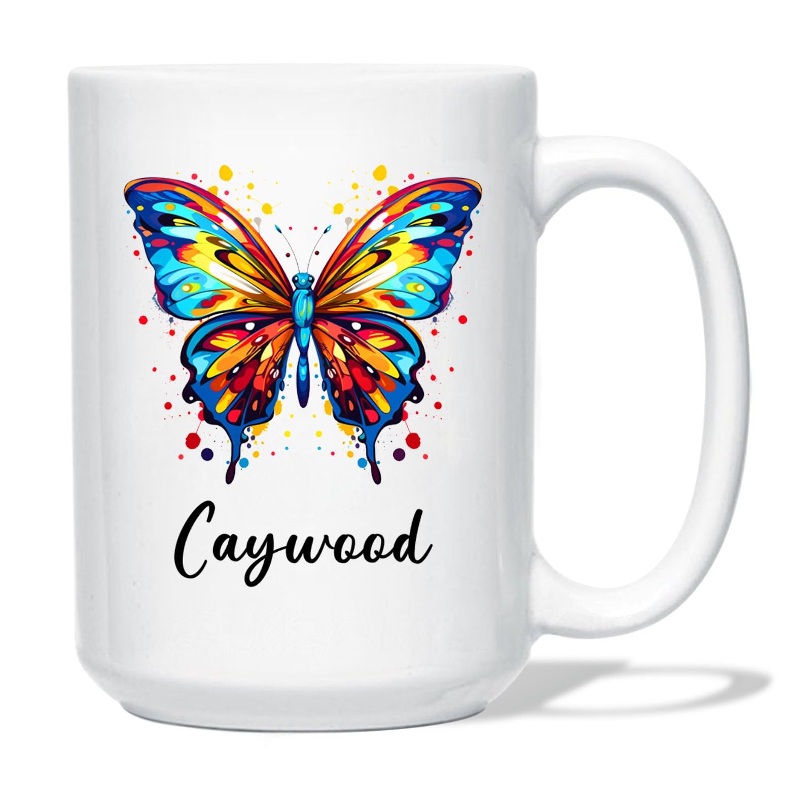 Personalized Butterfly White Ceramic Mug Gift For Girl Women Butterfly Lover Birthday, Butterfly Coffee Mug Cup Gifts With Custo