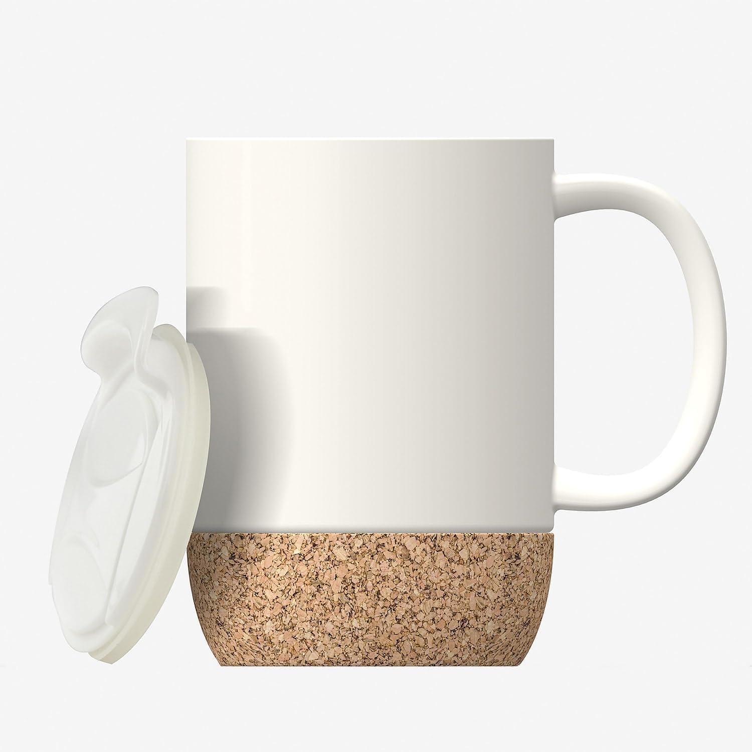 asobu Cork Mug  12 oz Ceramic Coated Coffee Mug with Cork Base, DoubleWalled Vacuum Insulated Stainless Steel, SplashProof Sl