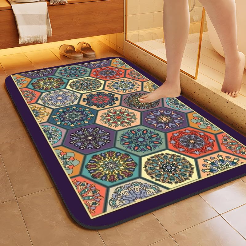 Skvm Water Absorbent Mat For Bathroom Kitchen Floor Door Entrance Anti Slip Floor Foot Anti Skid Bathroom Shower Mat (Design 22)