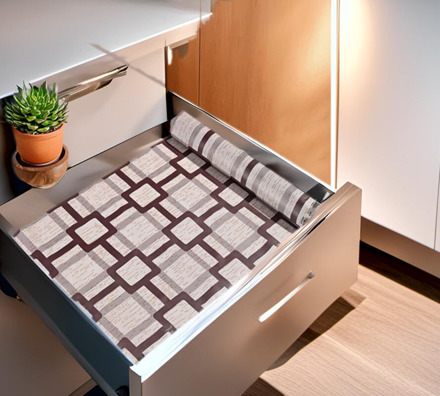 Revexo Shelf Liner | Pvc Kitchen Cabinet Shelf Mat | Shelf Mat For Drawer Organizer | Fridge Mat | Table Placemat | Flower Desig