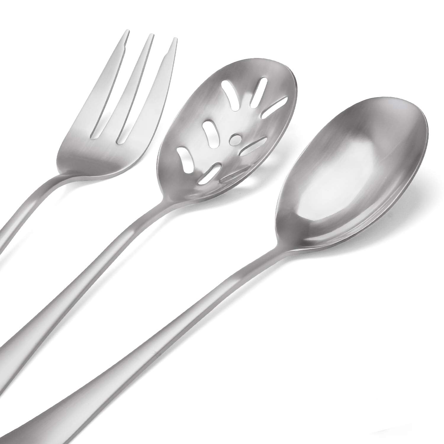 5-Piece 18/0 Stainless Steel Serving Set, Sharecook Large Hostess Set With Round Edge, Mirror Finished,Dishwasher Safe