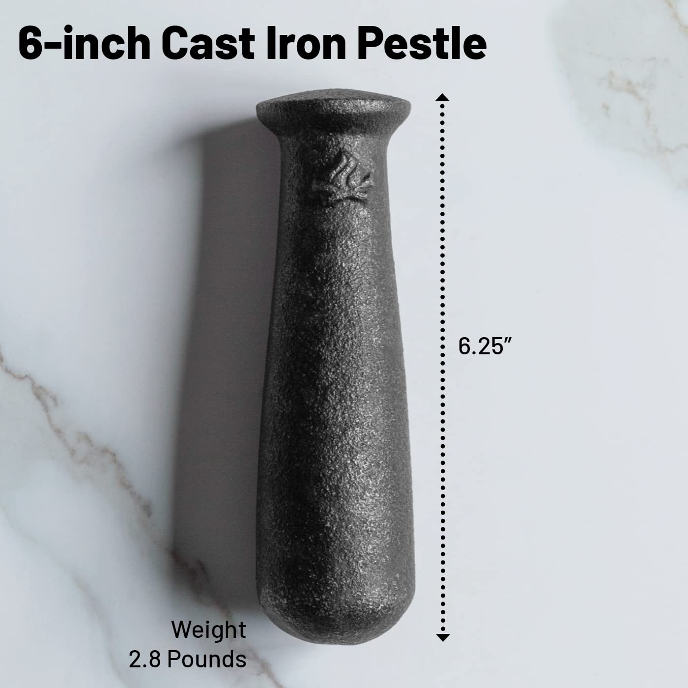 Backcountry Iron 6.25 Inch Heavy Cast Iron Pestle For Grinding And Pulverizing