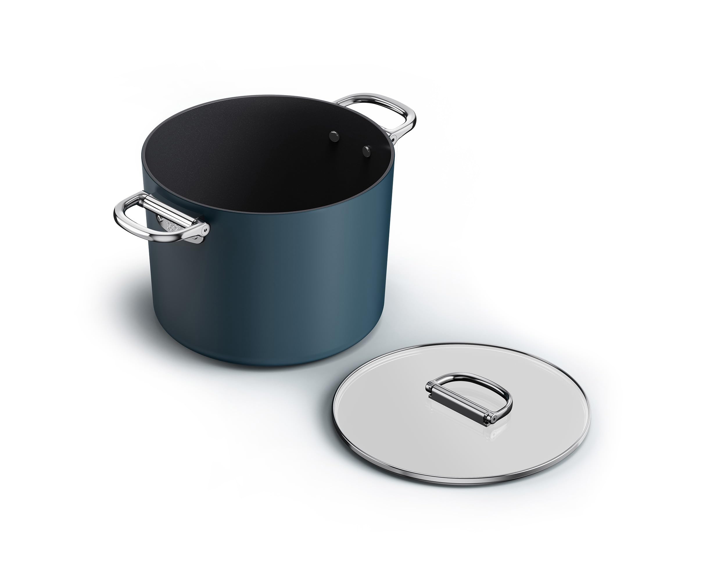 Joseph Joseph Space 8.5Qt Nonstick Stock Pot With Lid & Folding Handles, Ceramic Coating, Induction & Oven Safe