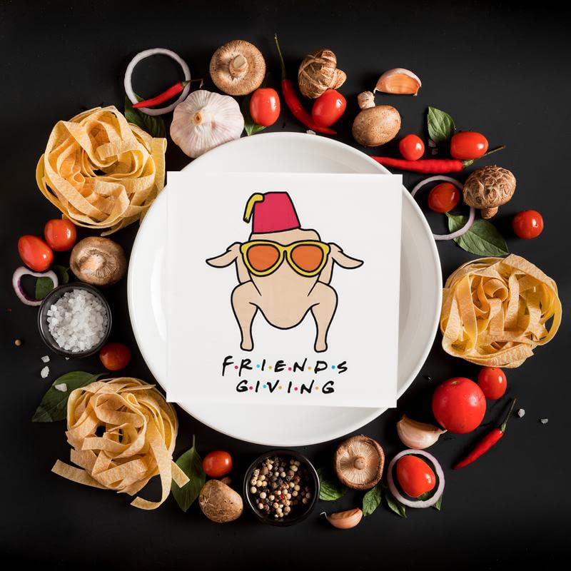Friendsgiving Napkins, Thanksgiving Napkins, Happy Friendsgiving Party Decorations, Fall Thanksgiving Decorations, 5 X 5 Inch, 5