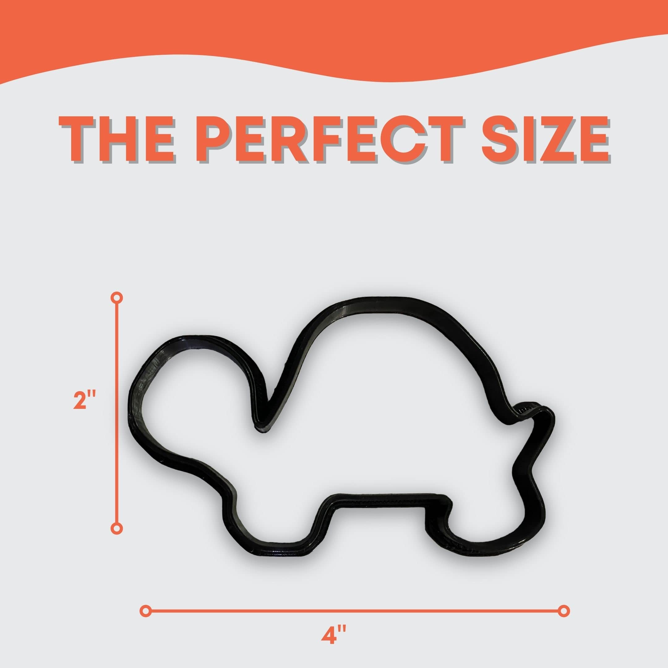 Turtle Cookie Cutter With Easy To Push Design, For Baby Shower, Work Events, And Birthday Celebrations (3 Inch)