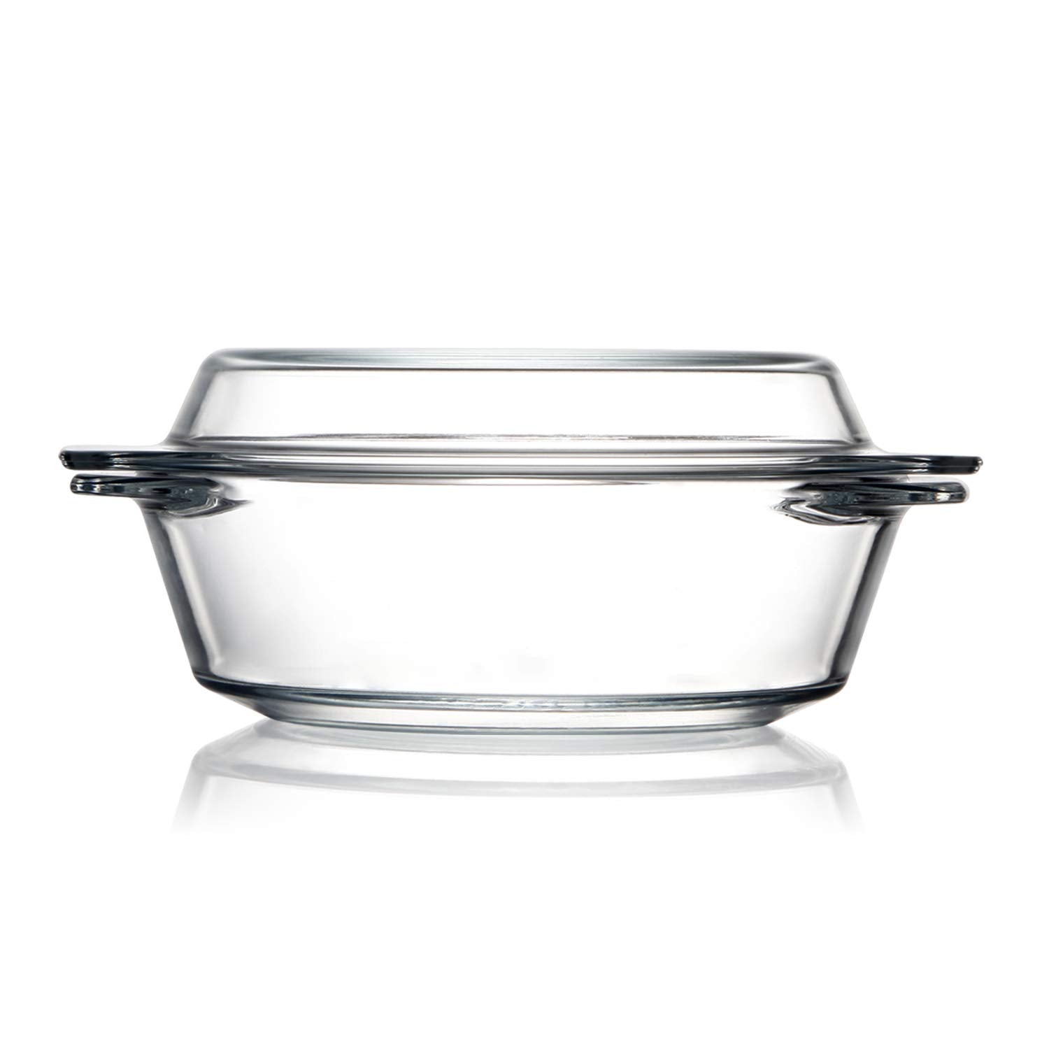 Zyer Small Glass Casserole Dish With Glass Lid Round Glass Microwave Safe Bowls With Lids, Glass Microwavable Bowls (0.65L)