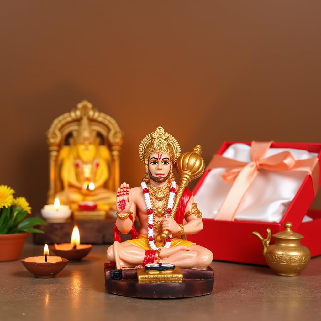 Unovate Lord Hanuman Idol For Car Dashboard, Home, Office Desk  Hanuman Murti For For Pooja, Temple Showpiece, Decoration, Festi