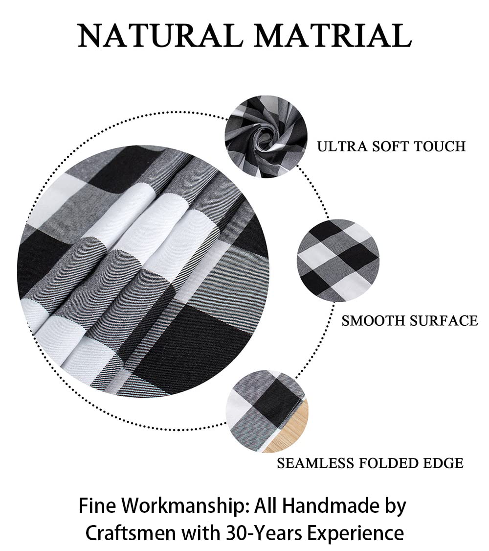 Buffalo Plaid Table Runner 13 ' 'X72 ' ' Black And White Check Christmas Table Runner Gingham Table Runner For Family Dinner Out