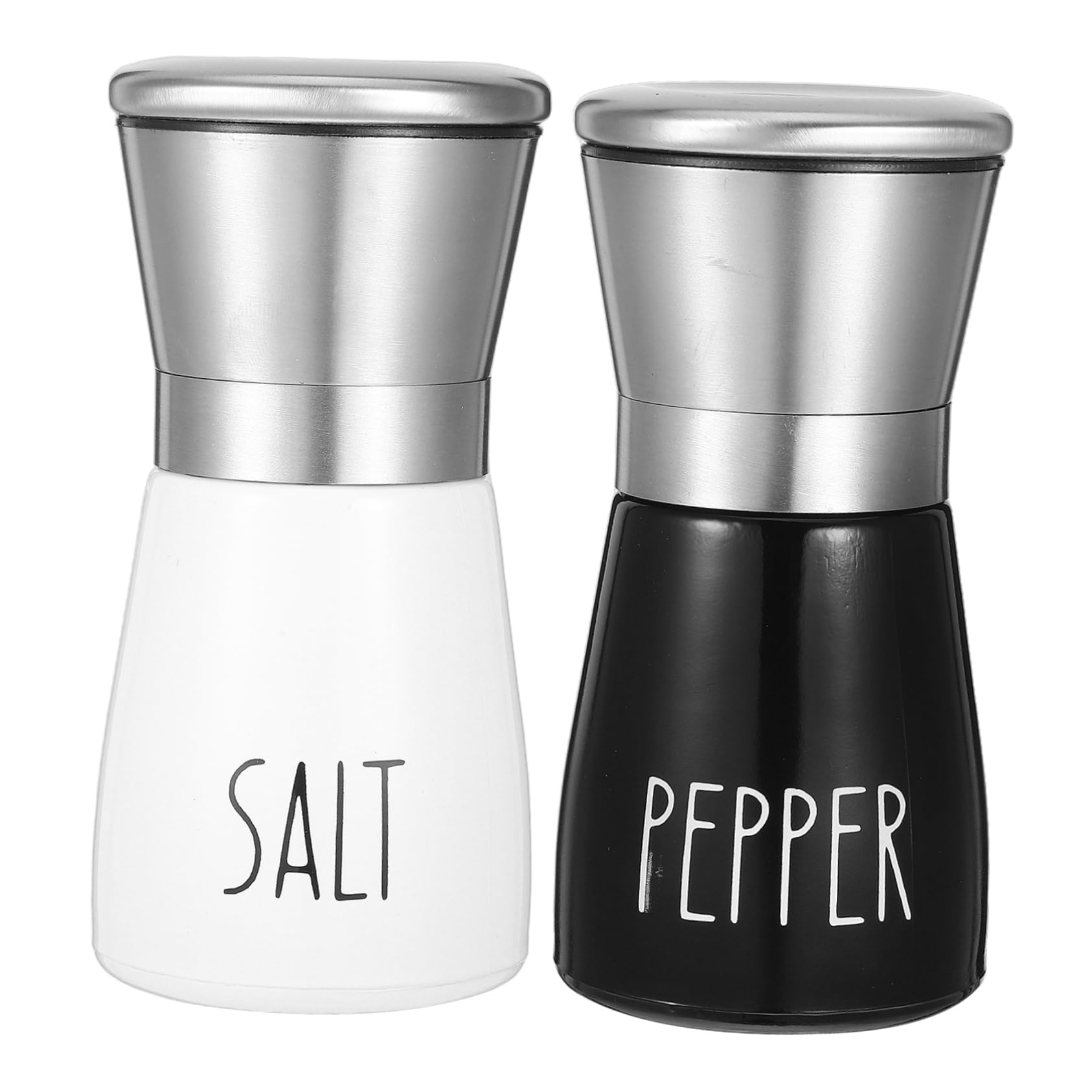 Ciieeo 2pcs Pepper Grinder: Stainless Steel Manual Refillable Spice Crusher For Black Pepper Sea Salt Portable Seasoning Tool Fo