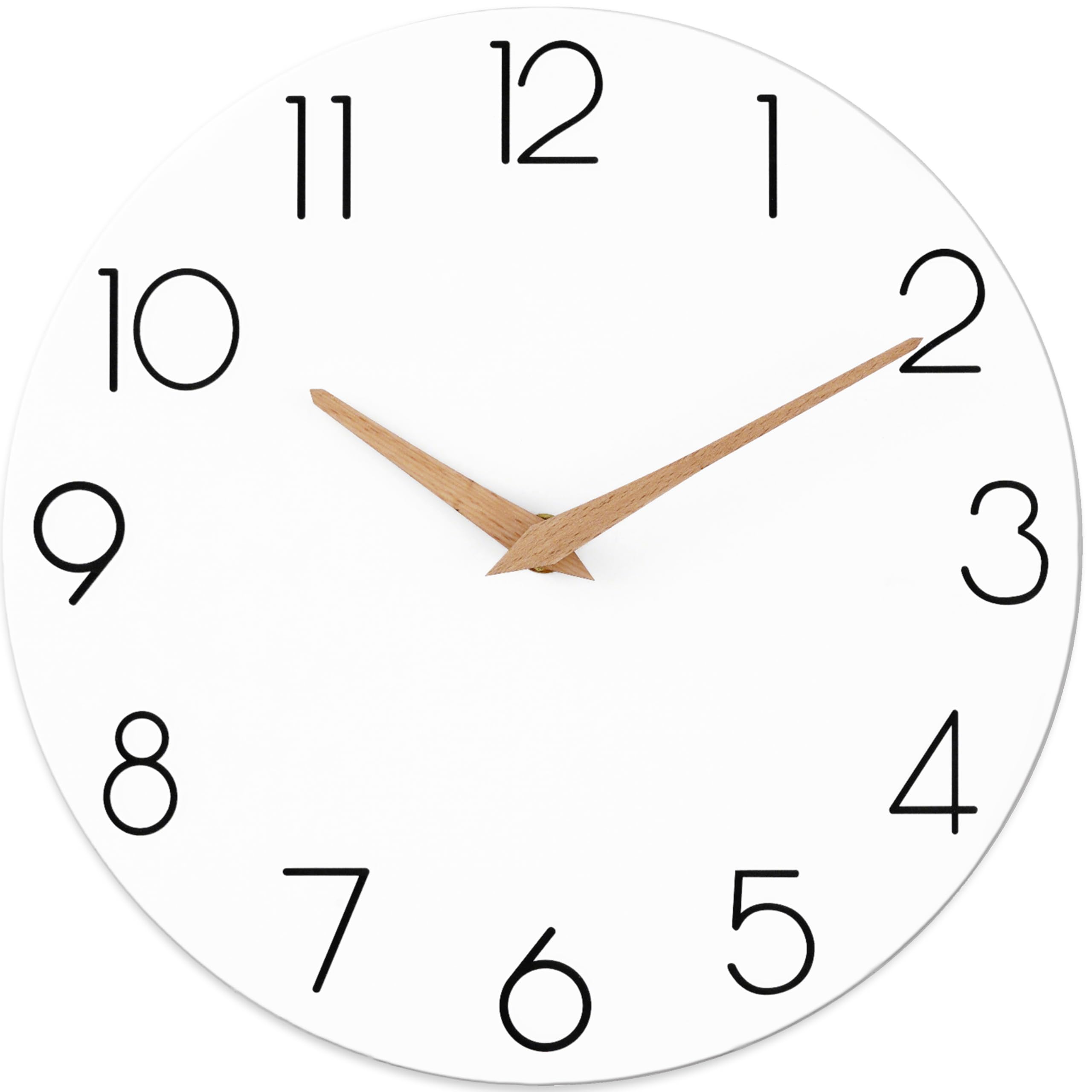 Cicininc Wall Clock, 16 Inch Wooden Battery Operated Wall Clocks Silent Non-Ticking, Decorative White Clock For Living Room, Bed