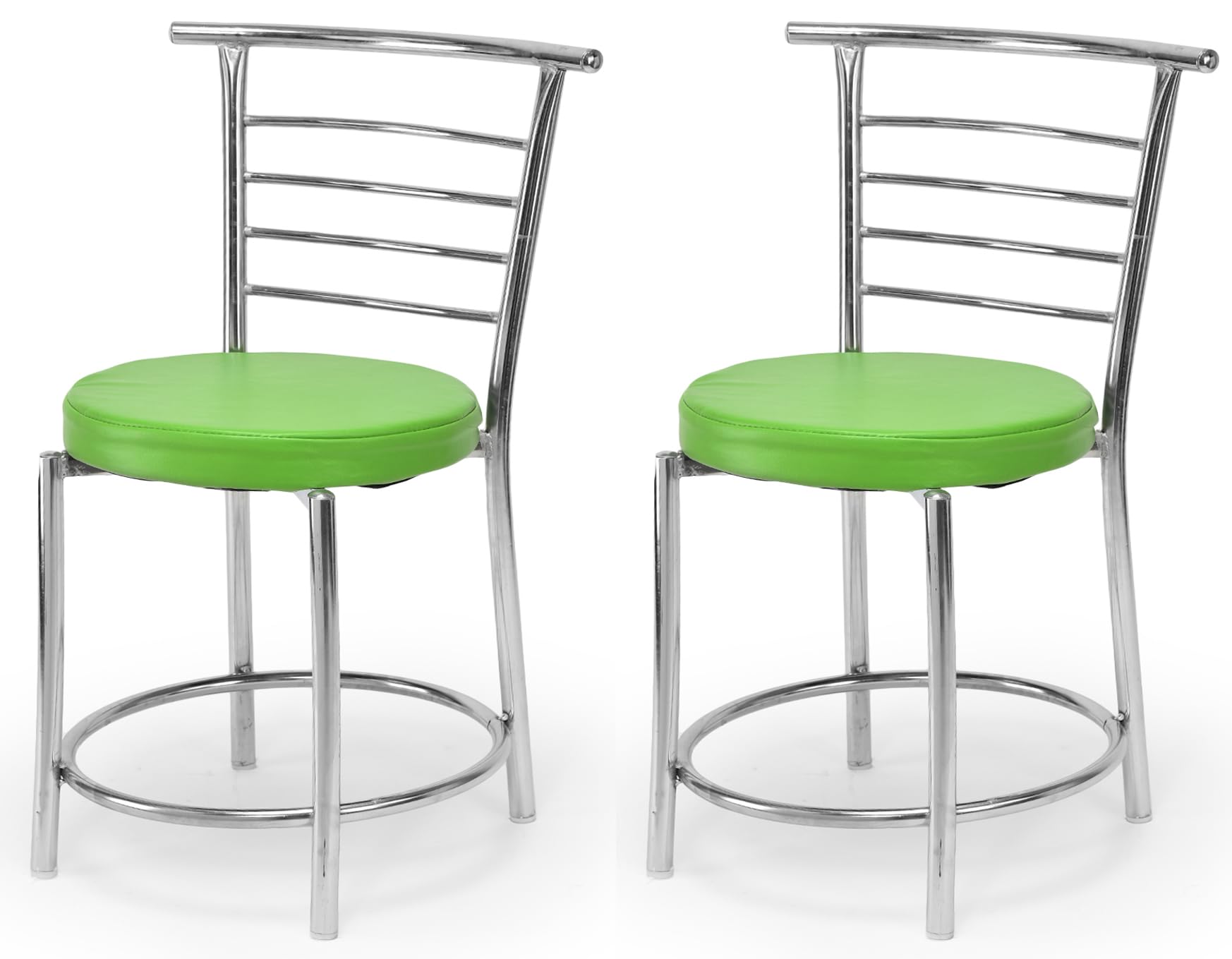 Goyal Steel & Furniture Chairs For Dining Table, Steel Chair, Dining Chair With Comfortable Cushion (2, Green, Standard)