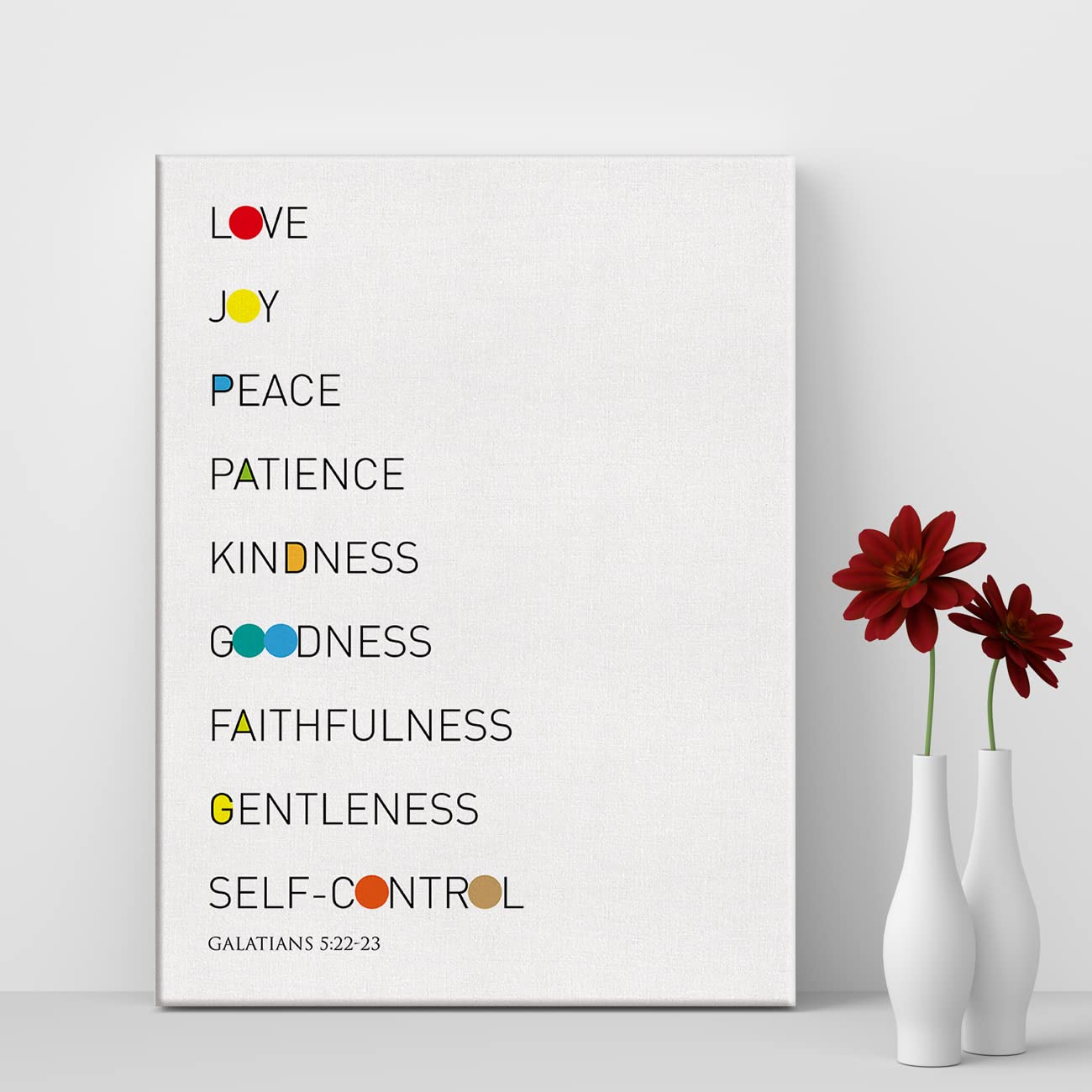 Bible Verse Fruit Of The Spirit Things Print Canvas Home Wall Decor Scripture Art Painting 12X15 Poster Framed Ready To Hang Chr