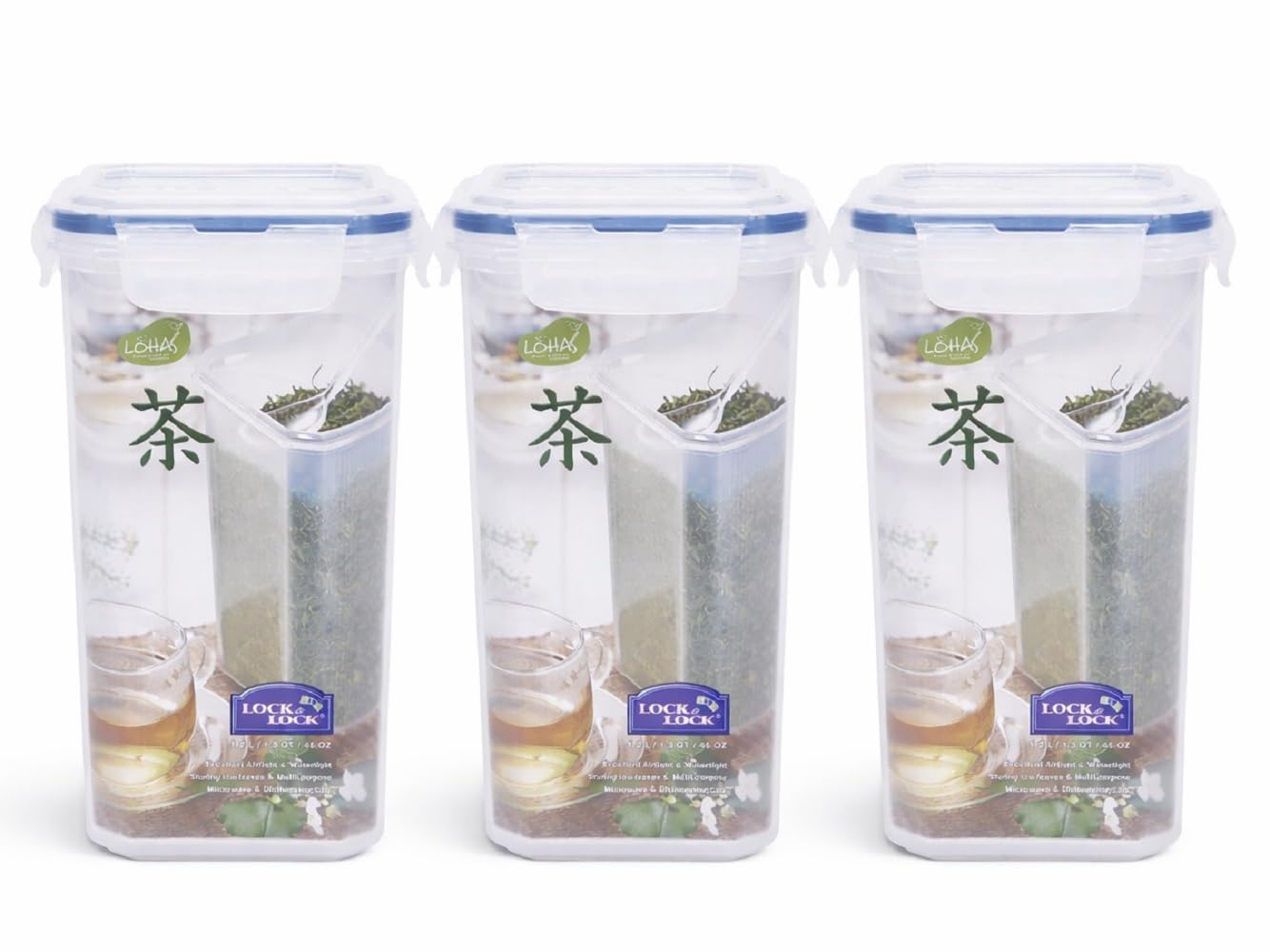 Locknlock Airtight Food Storage Containers 1.2 Litre (Pack Of 3) | Bpa Free Plastic Kitchen Storage Dabba Set | Leakproof 4 Side