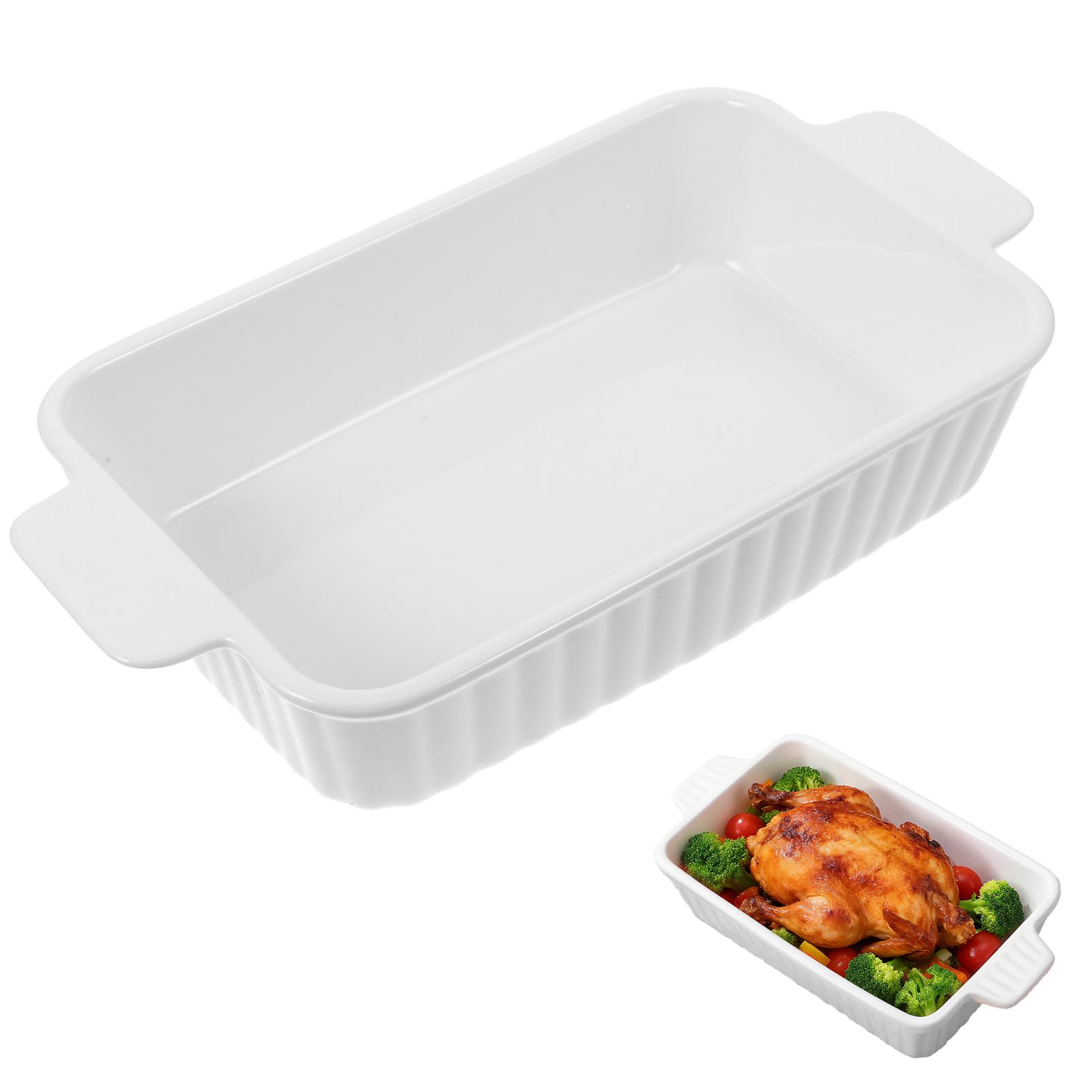 CALLARON 27 Oz Ceramic Baking Dish, Rectangle Casserole Dish for Oven
