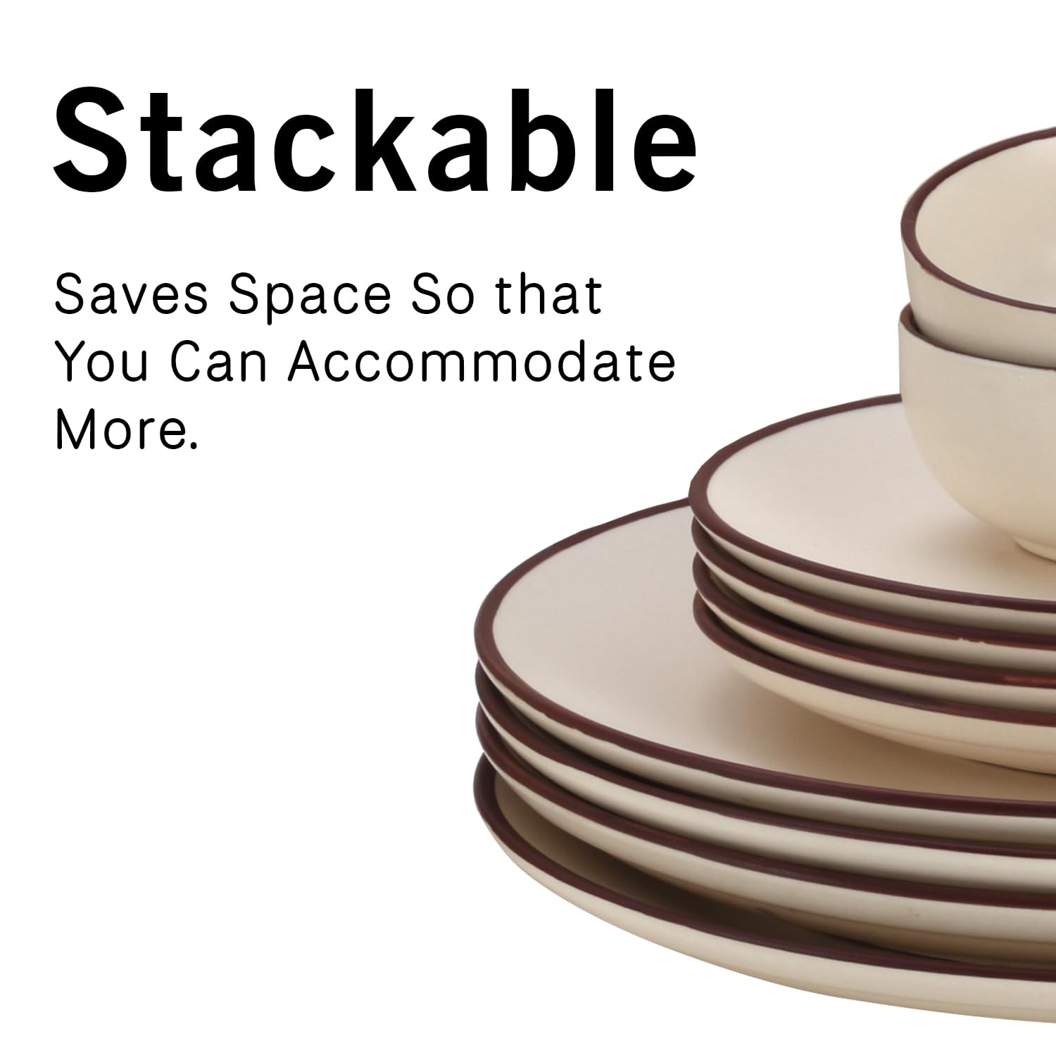 Bodhi House Handcrafted Stoneware Ceramic Dinner Set, 18 Pieces Dish Set Serving For 6, Microwave And Dishwasher Safe, Bone-Ash