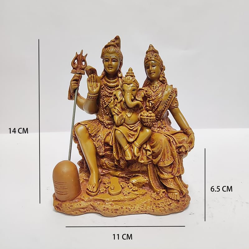 Pratima Wooden Finish Lord Shiva Parvati Kartikeya And Ganesha Murti Shiv Parivar Idol Statue For Home Dcor Mandir Temple Gift S
