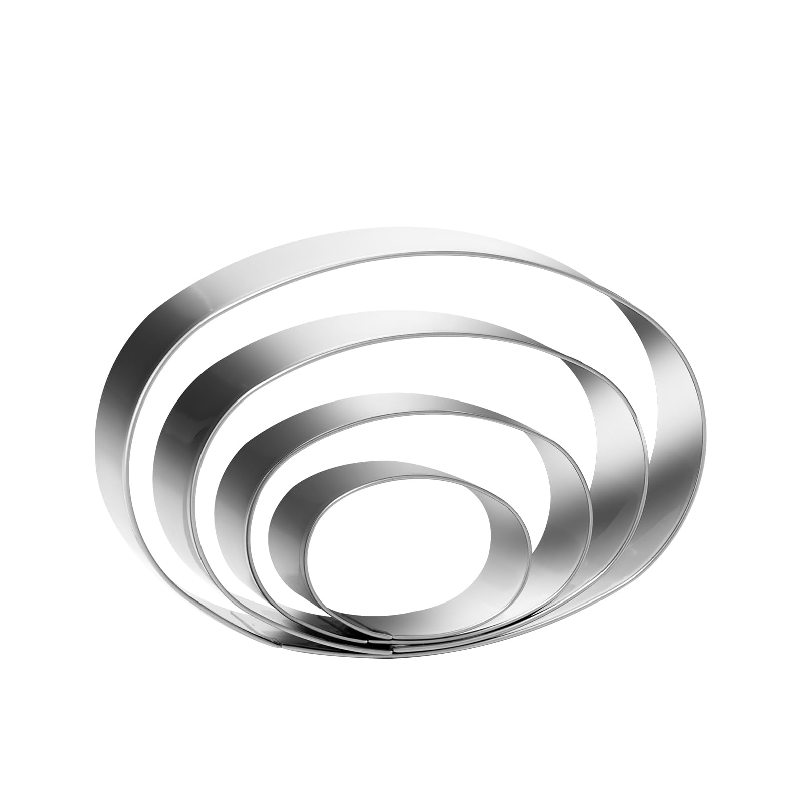 Oval Cookie Cutter Set Large - 5 Inch, 4 Inch, 3 Inch, 2 Inch - Geometric Cookie Cutters Shapes Molds - Stainless Steel Homemade