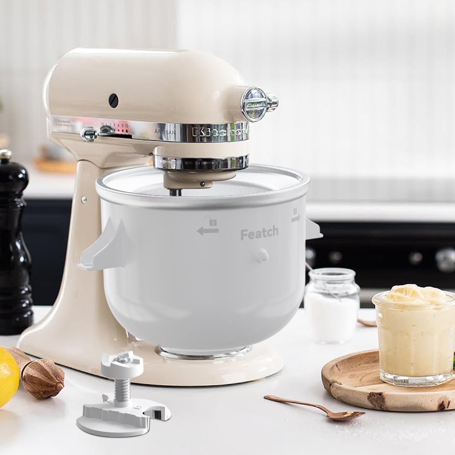 Tiga Replacement Ice Cream Maker Parts for Kitchenaid Mixer - Drive Assembly, Durable Plastic