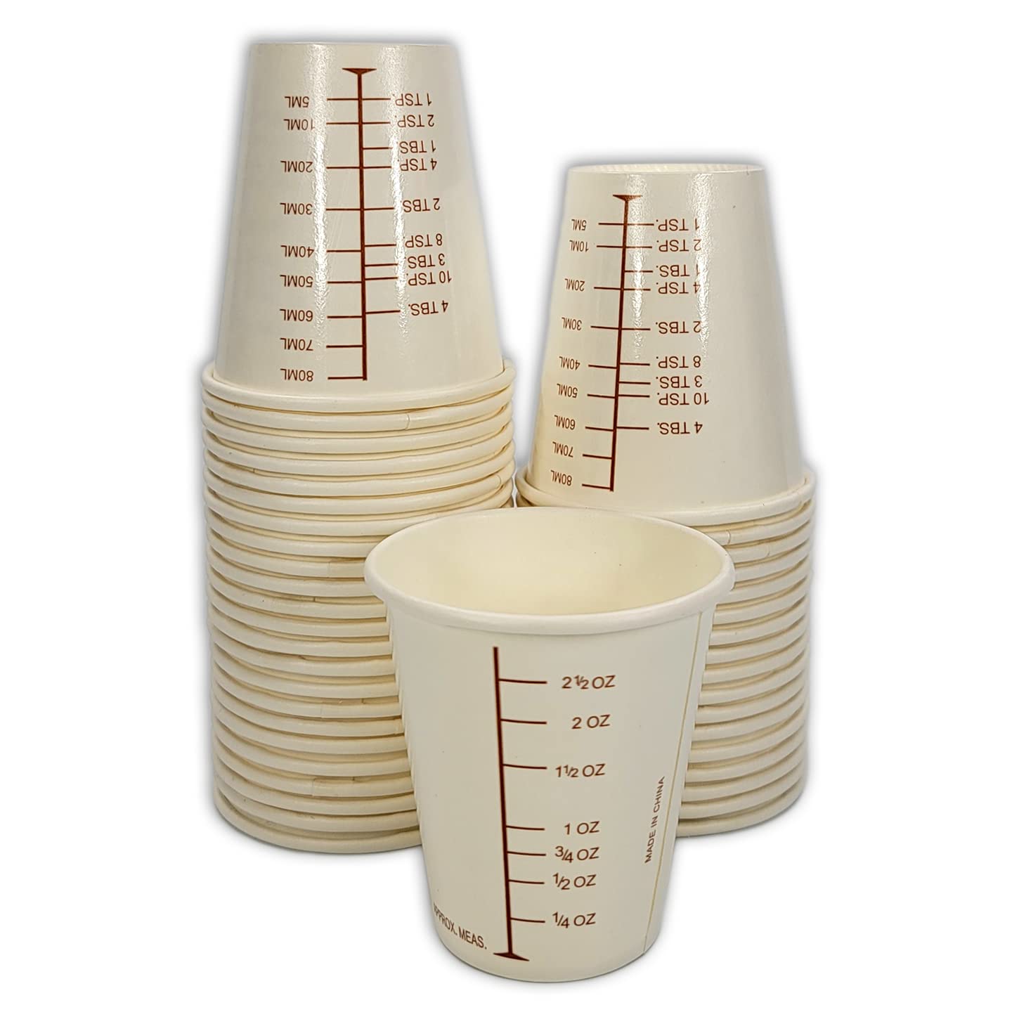 50 3Oz Coated Paper Graduated Cups For Mixing Paint, Stain, Epoxy, Resin By Netsellsit; Disposable, Recyleable, From Renewable R