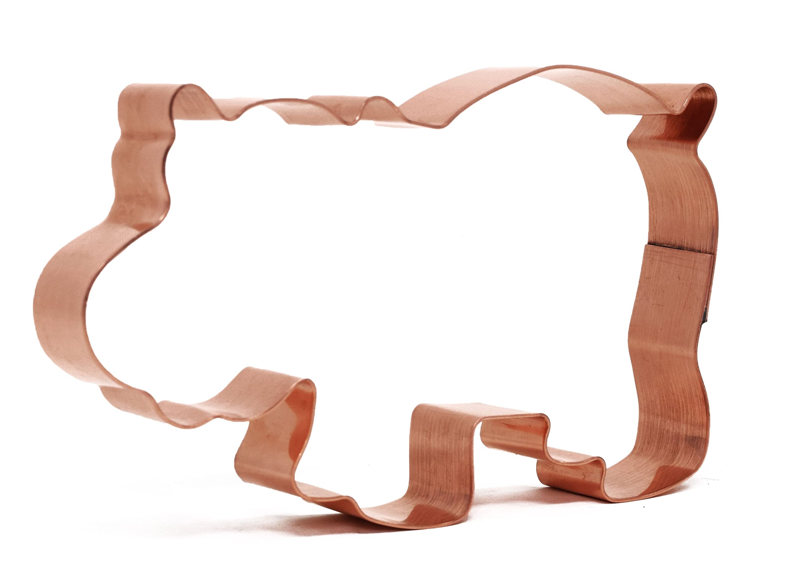 Cute Hippo Copper Hippopotamus Cookie Cutter - Handmade In The Usa