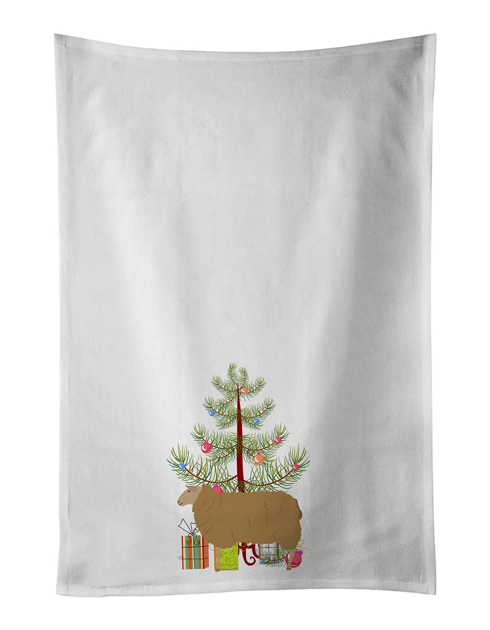 East Friesian Sheep Christmas White Kitchen Towel Set of 2