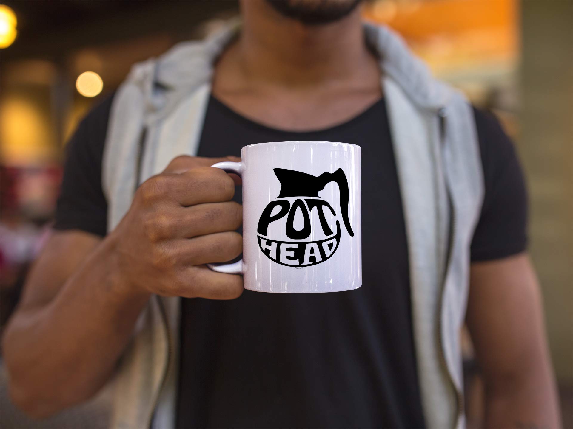 Veracco Pot Head Ceramic Coffee Mug Funny Gifts Espresso Cup -Ceramic Mug - Cute Mug - Green Tea Mug- White Coffee Mugs - Christ