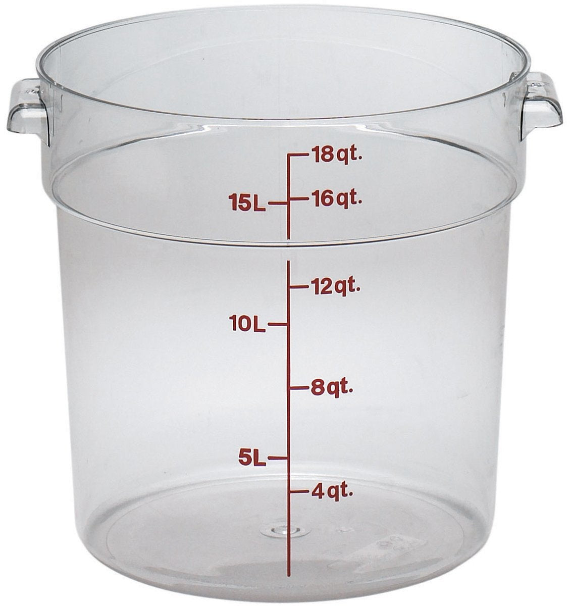 Camwear RFSCW18135 Round Storage Container, 18 Quart Capacity, Clear, Pack of 1