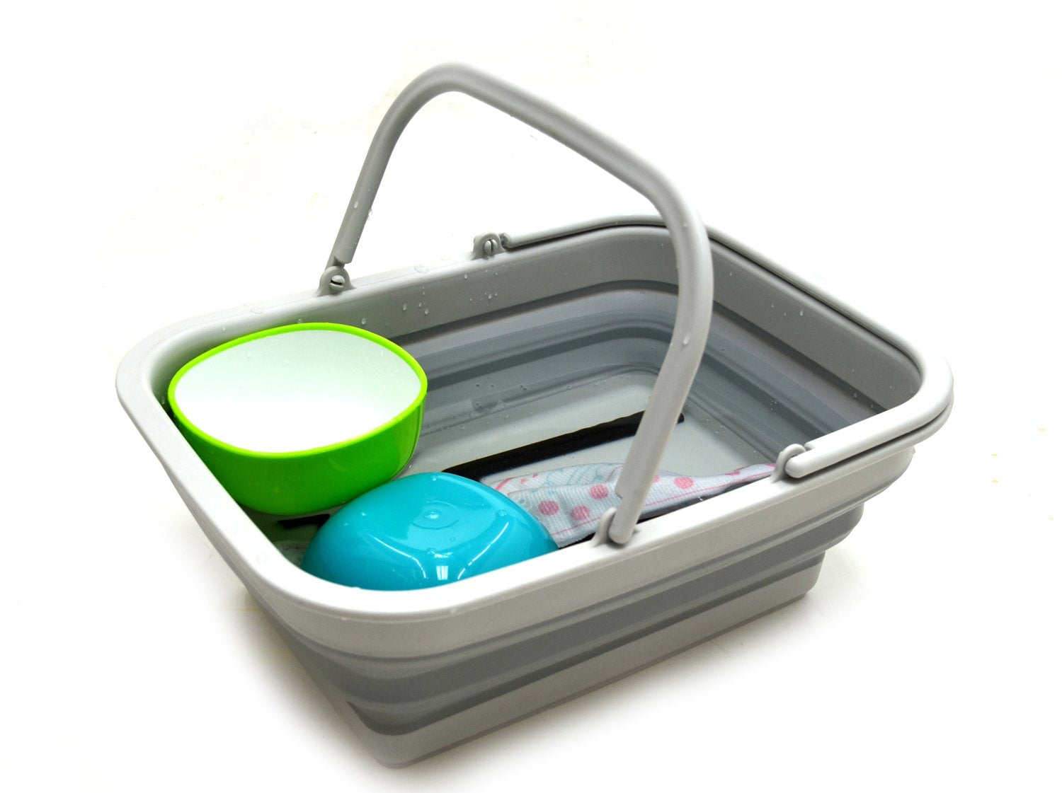 SAMMART SAMMART 92L (237gallon) collapsible Tub with Handle - Portable Outdoor Picnic Basketcrater - Foldable Shopping Bag - Space Saving Storage container (1  grey)