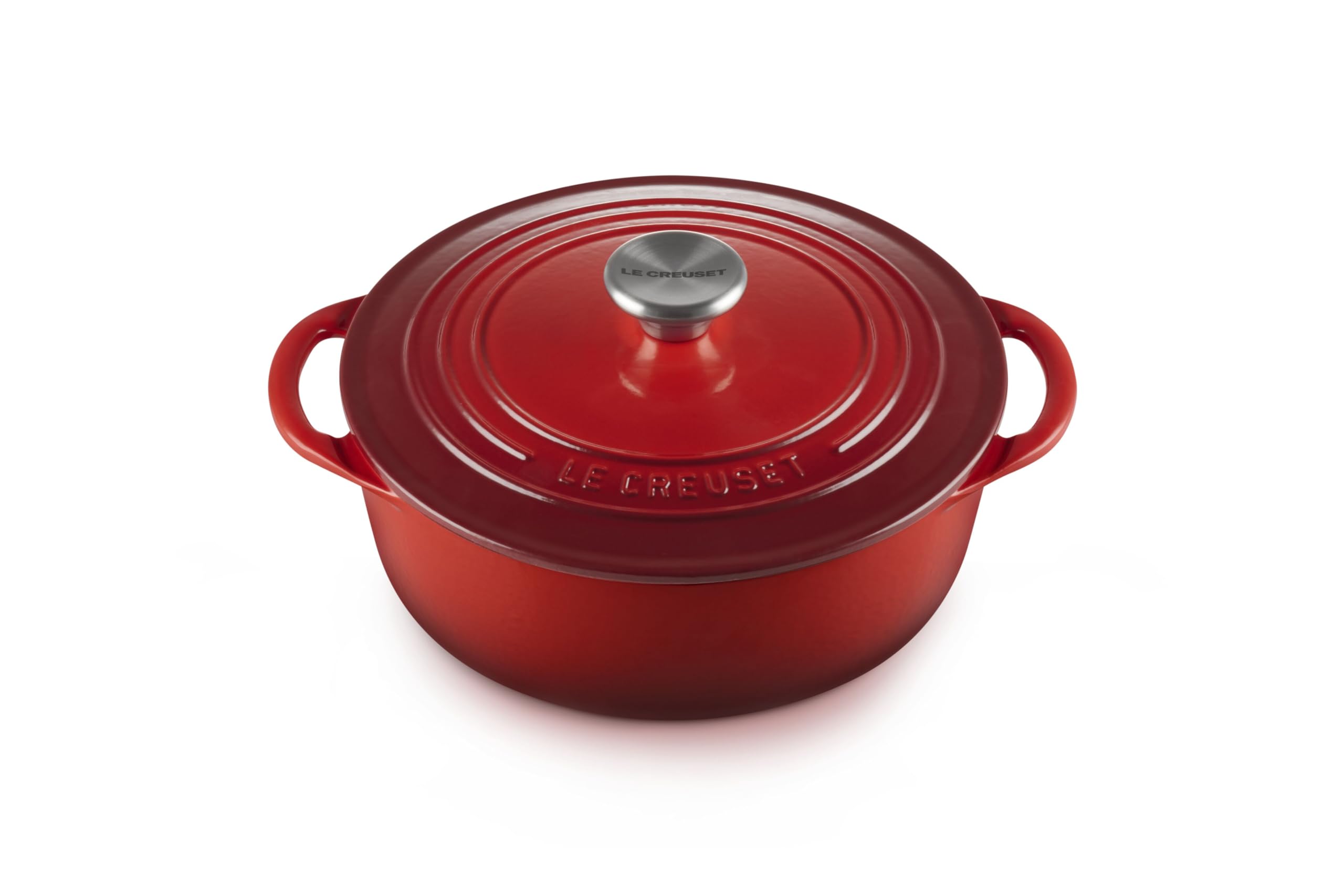 Le Creuset Cast Iron Shallow Round Dutch Oven, 2.75qt, Cerise