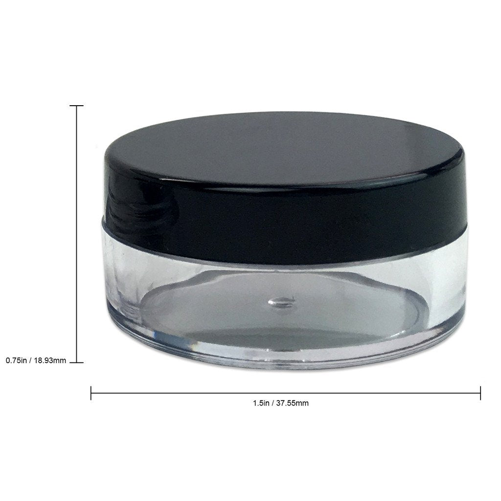 Beauticom (Quantity: 20 Pieces) 10G/10Ml Round Clear Jars With Black Lids For Lotion, Creams, Toners, Lip Balms, Makeup Samples