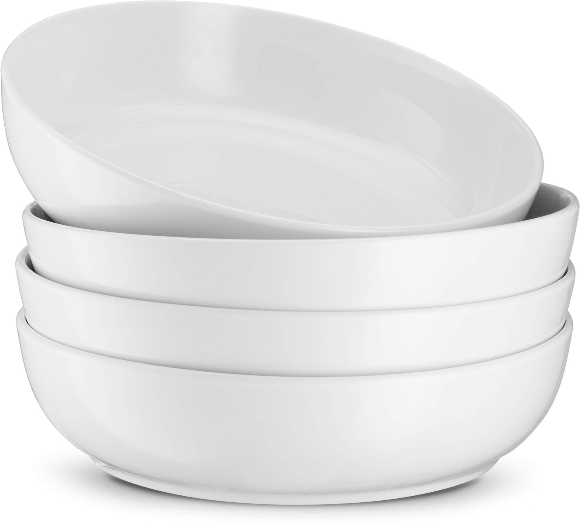 Kook Pasta Bowl, Salad Bowls, Bowls, Serving Bowls, Soup, Ceramic, Large Capacity, Microwave & Dishwasher Safe, Set Of 4, 40 Oz,