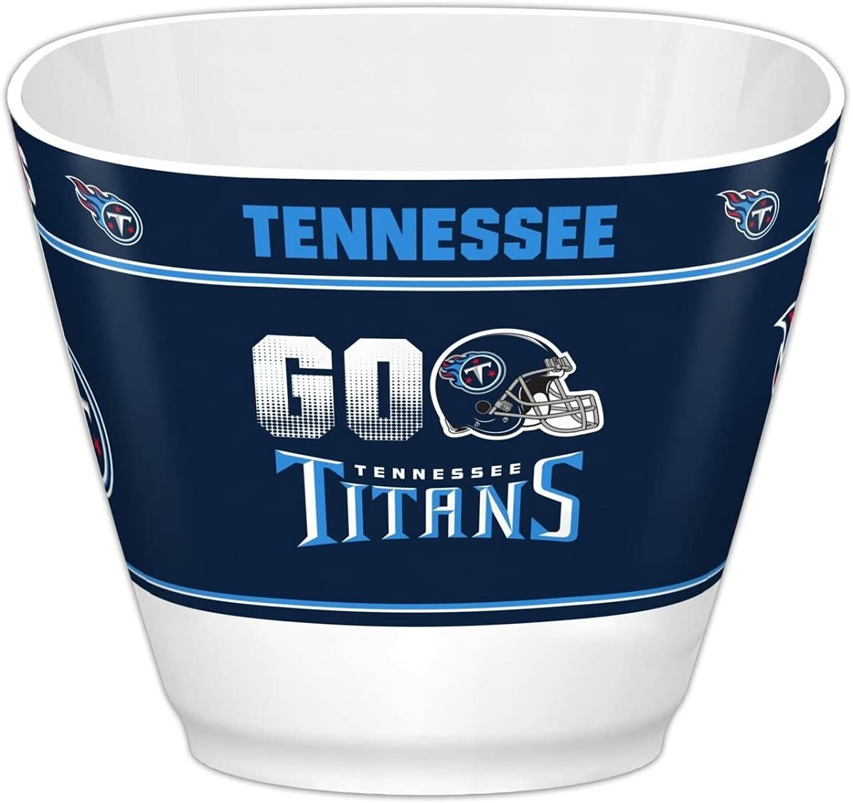 Fremont Die Nfl Tennessee Titans Party Snack Bowl, 7.85'' Bowl (1 Gallon), White/Team Colors