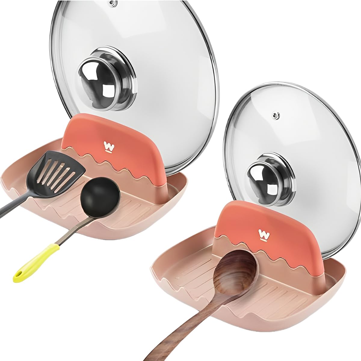 Anphly Pot lid rack, spatula rack, household spoon holder, chopstick holder, kitchen storage rack, 2 toast oranges