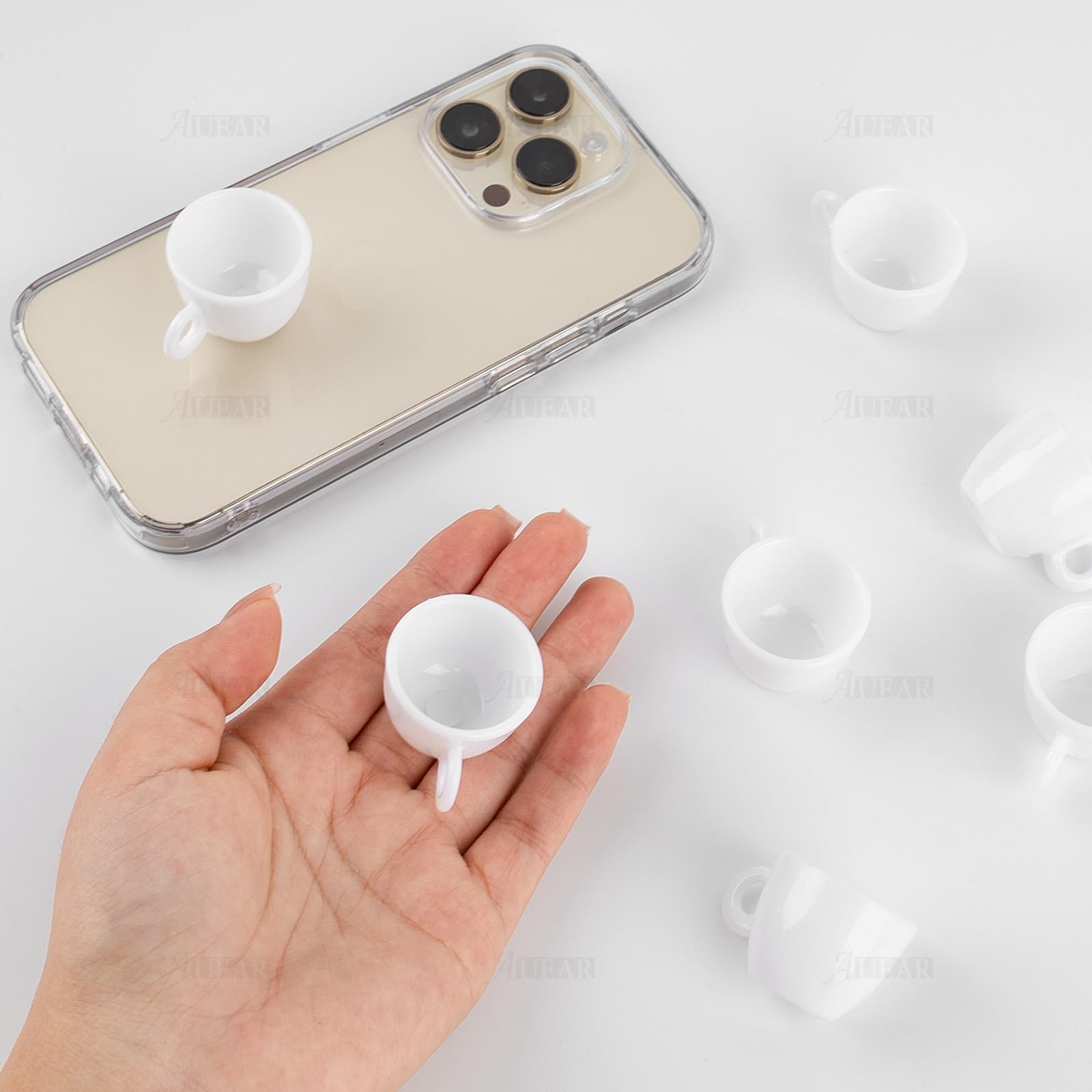 AUEAR, 20 Pack Mini Coffee Mug Tea Miniatures White Cup Food Kitchen Room Decoration Accessories