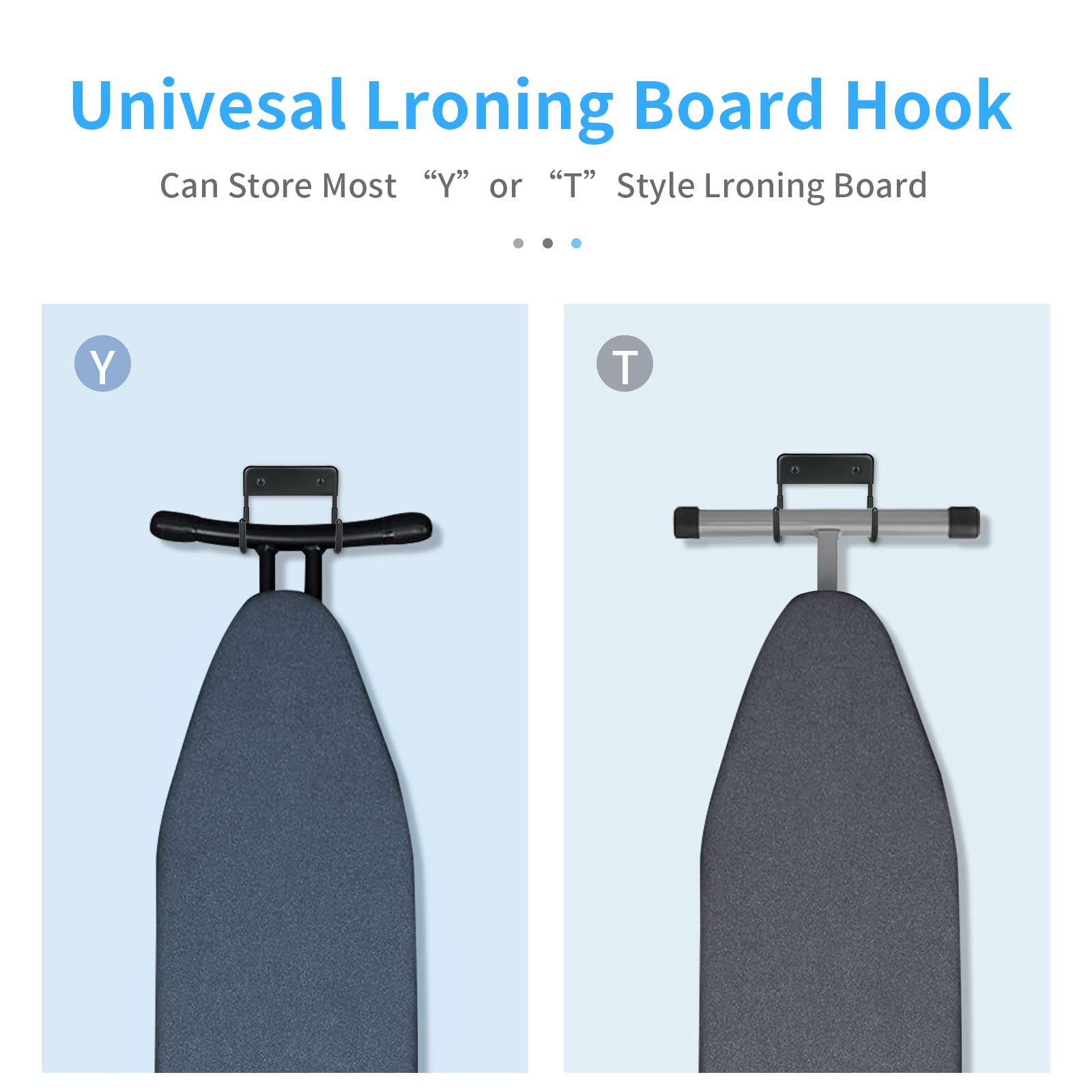 Bijun Ironing Board Holder Wall Mount, Ironing Board Hanger, Ironing Board Wall Mount With A Length Of 5 Inches, Iron Board Hook