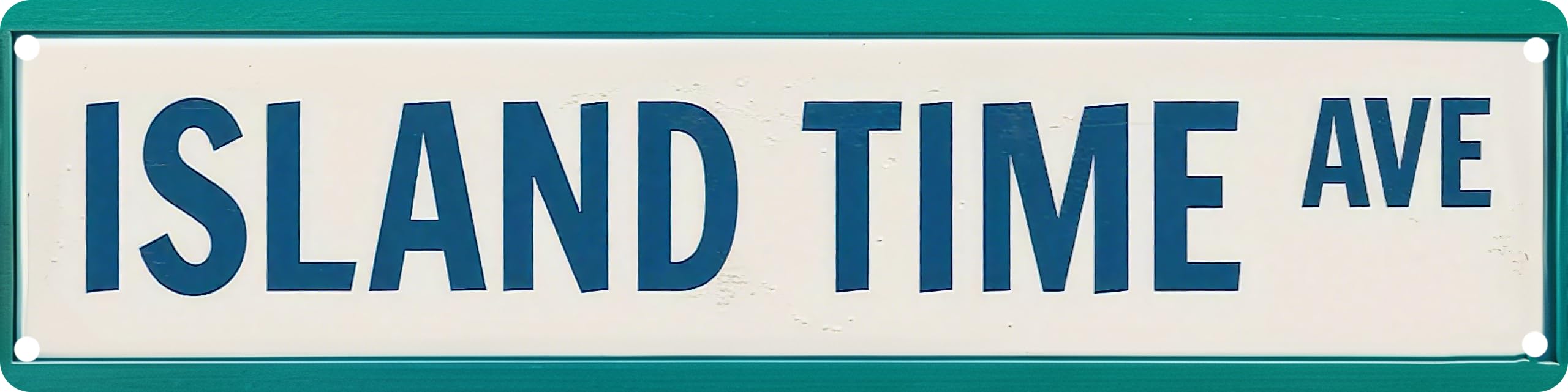 FWBOYSV Island Time Ave Metal Sign 4x16in Tropical Beach Plaque for Home Bar Yard Living Room Cool House Garden Decor