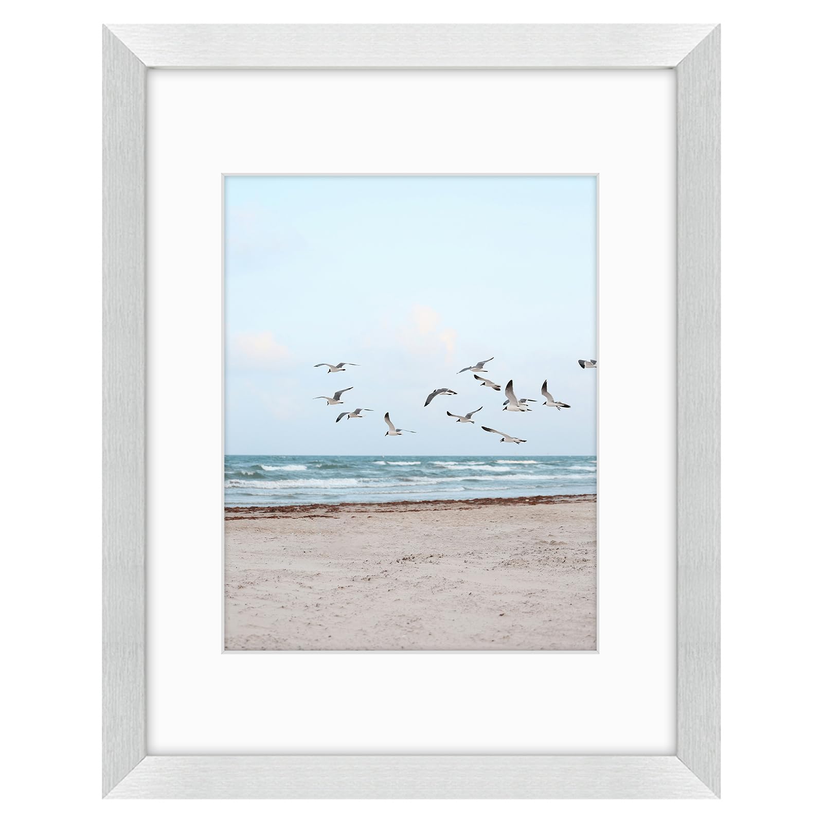 Frametory, 11x14 Frames Display 8x10 Picture with Mat or 11x14 Photo Without Mat, Shatter-Resistant Glass, Pre-Installed Wall Mo