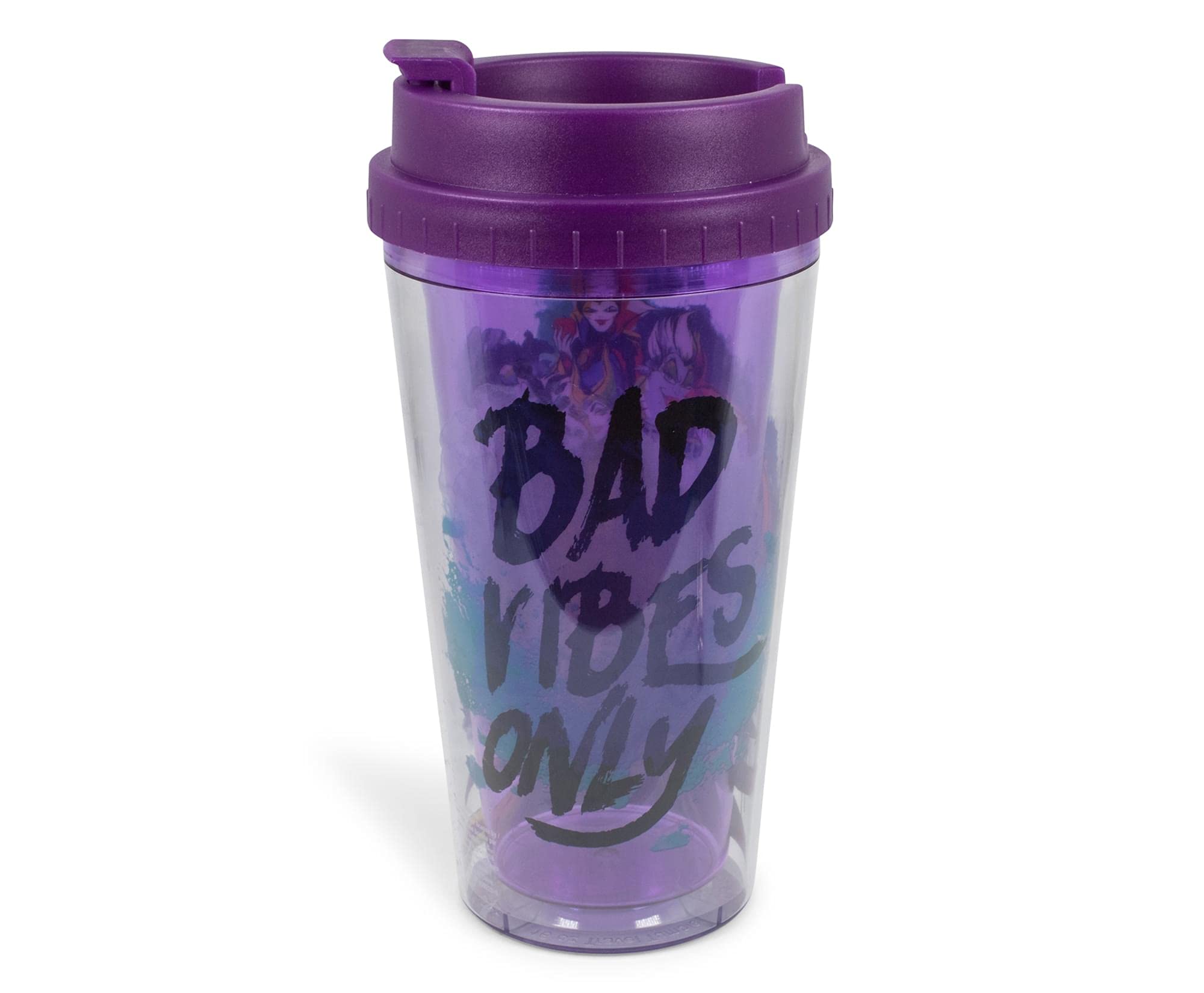 Disney Villains ''Bad Vibes Only'' Double-Walled Plastic Tumbler | Holds 16 Ounces