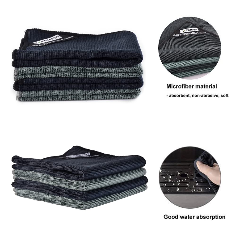 Cafemasy Barista Micro Cleaning Towels Pack 4Pcs Soft Absorbent Non-Abrasive Micro Cleaning Cloth For Barista To Clean Steam Wan