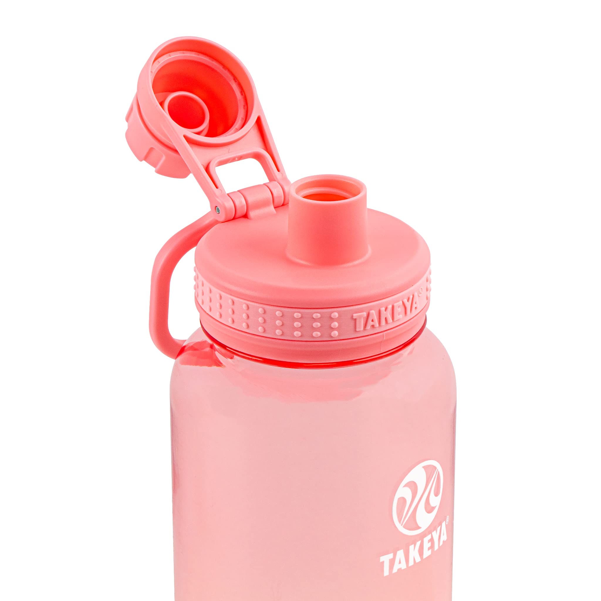 Takeya 40 Oz Tritan Plastic Sport Water Bottle With Spout Lid, Premium Quality, Bpa Free Food Grade Materials, Flutter Pink