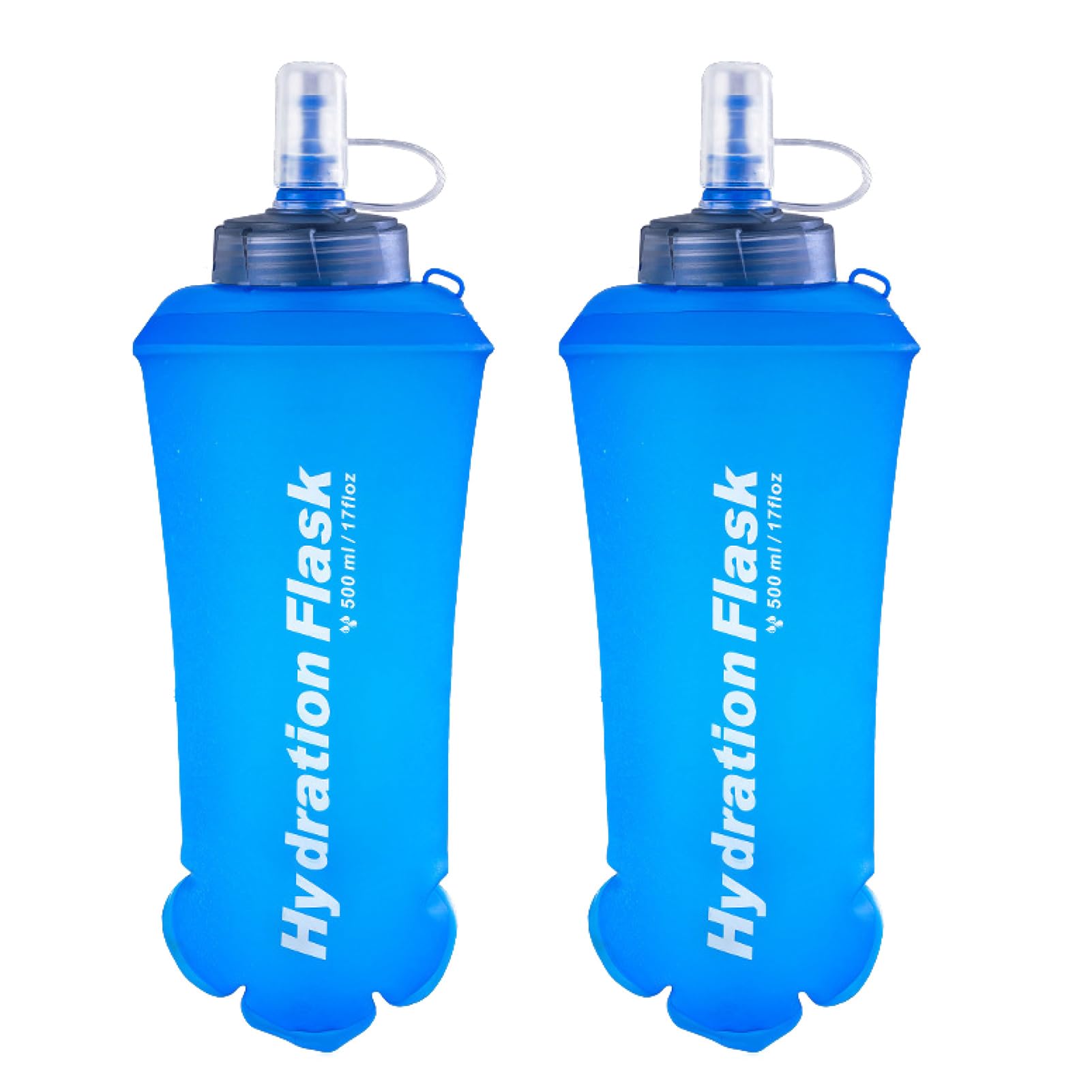 Azarxis Soft Flask Collapsible TPU Running Water Bottles Handheld BPA-Free 250ml 350ml 500ml 600ml for Hydration Vest Pack Trail