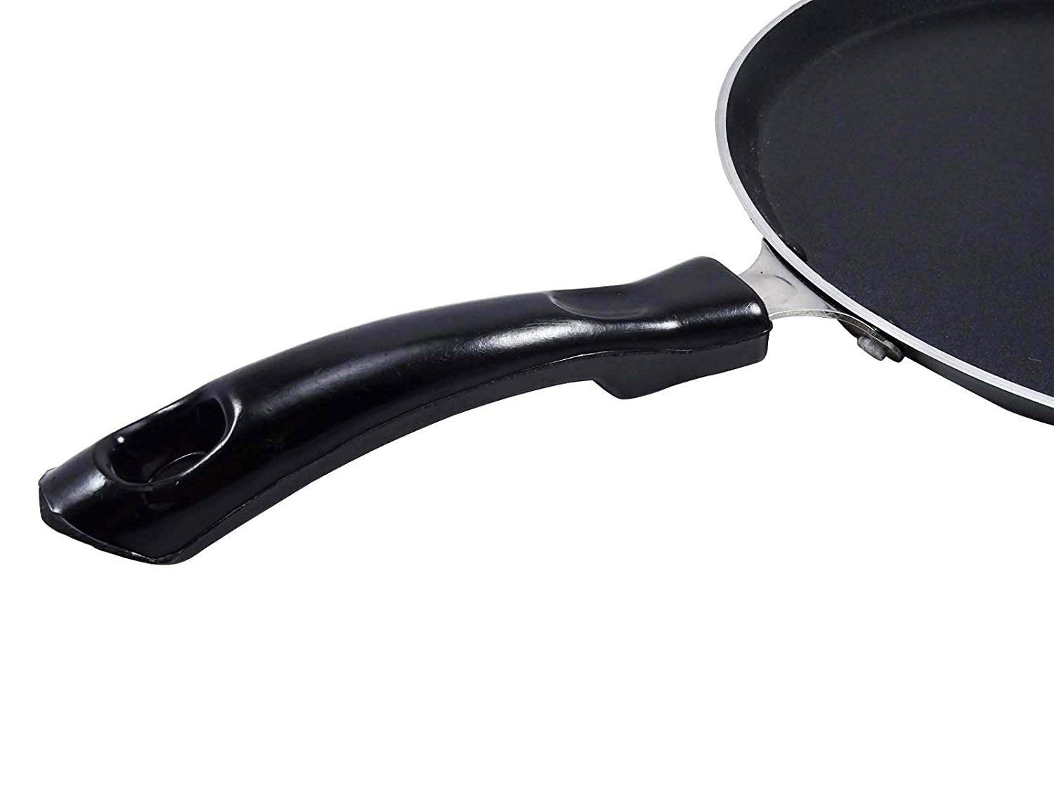 Dosa Pan,Nonstick Dosa Tawa / Griddle, Roti-Chapati Tawa,2.6 Mm Thickness, Black With 1-Piece Scrubber & 1-Piece Wooden Spatula
