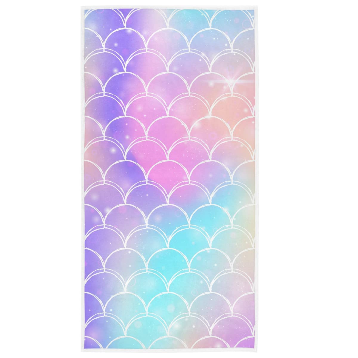 Wamika Glittering Mermaid Scale Hand Bath Towel Shower Towels Set Purple Pink Turquoise Kitchen Hanging Gym Fingertip Bathroom T