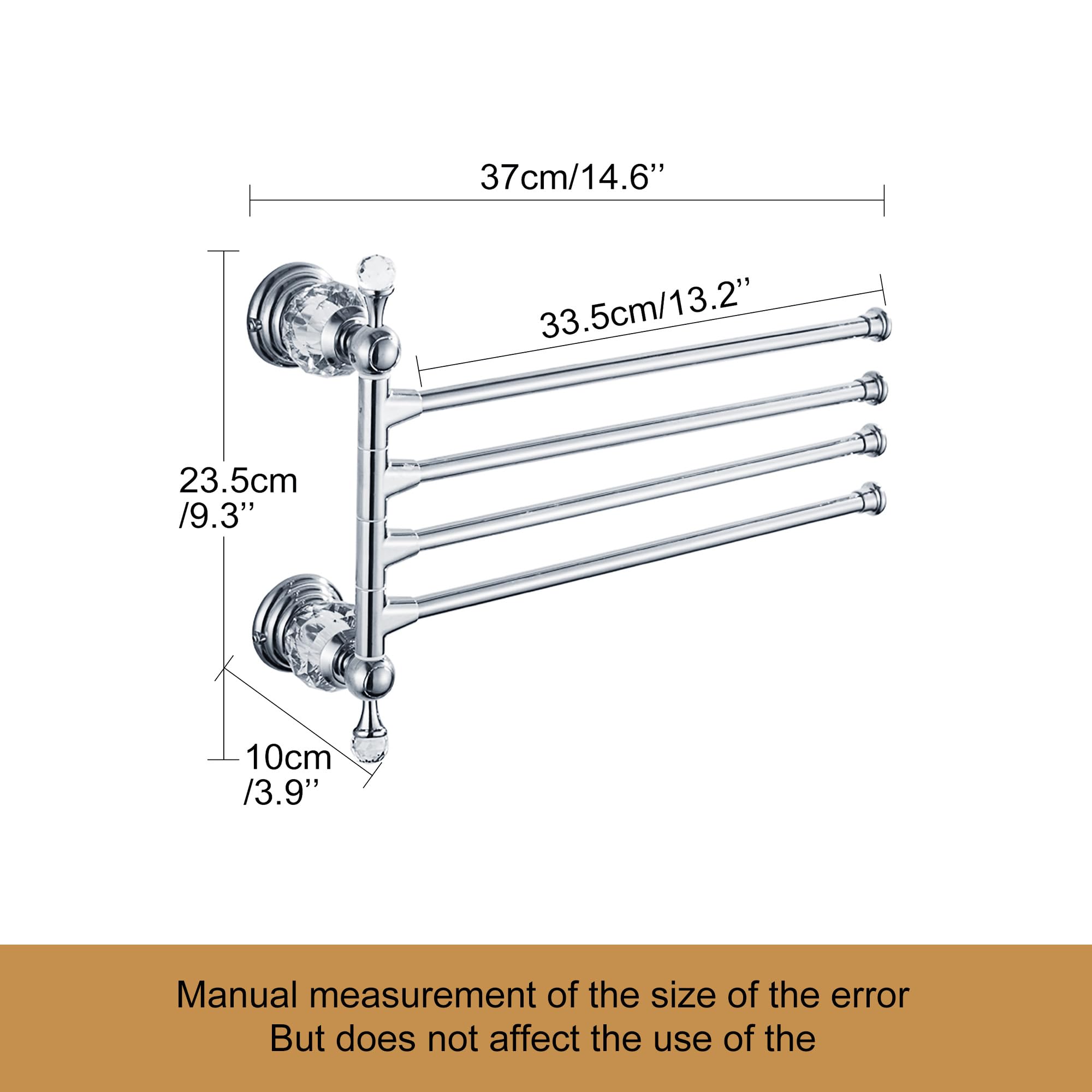 Chrome Folding Towel Bars Towel Holder, Silver Crystal Towel Rack Bathroom Hardware